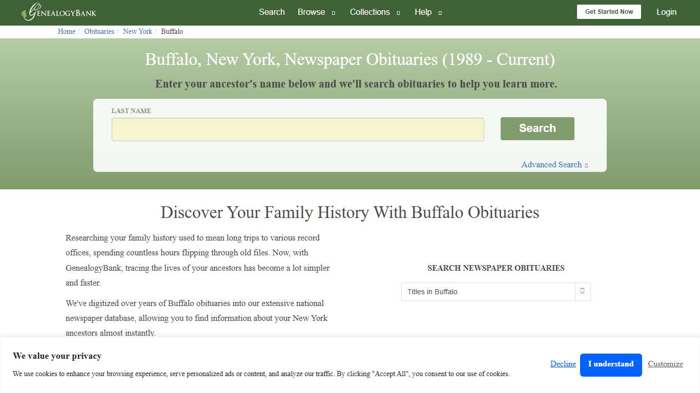 Buffalo, New York Obituary Archive Search GenealogyBank